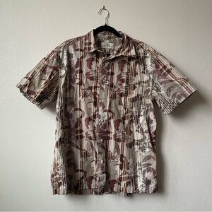Island Shores Men’s Large Short Sleeve Button Down Collared Shirt